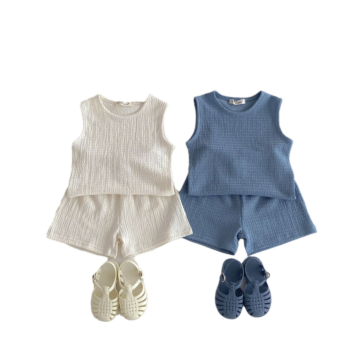 Fashion Boy Versatile Pleated Vest Shorts Set