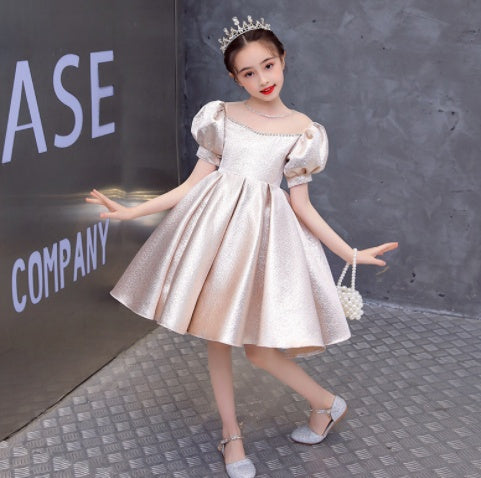 Puff Sleeve Style Girl Princess Dress Little Girl Catwalk