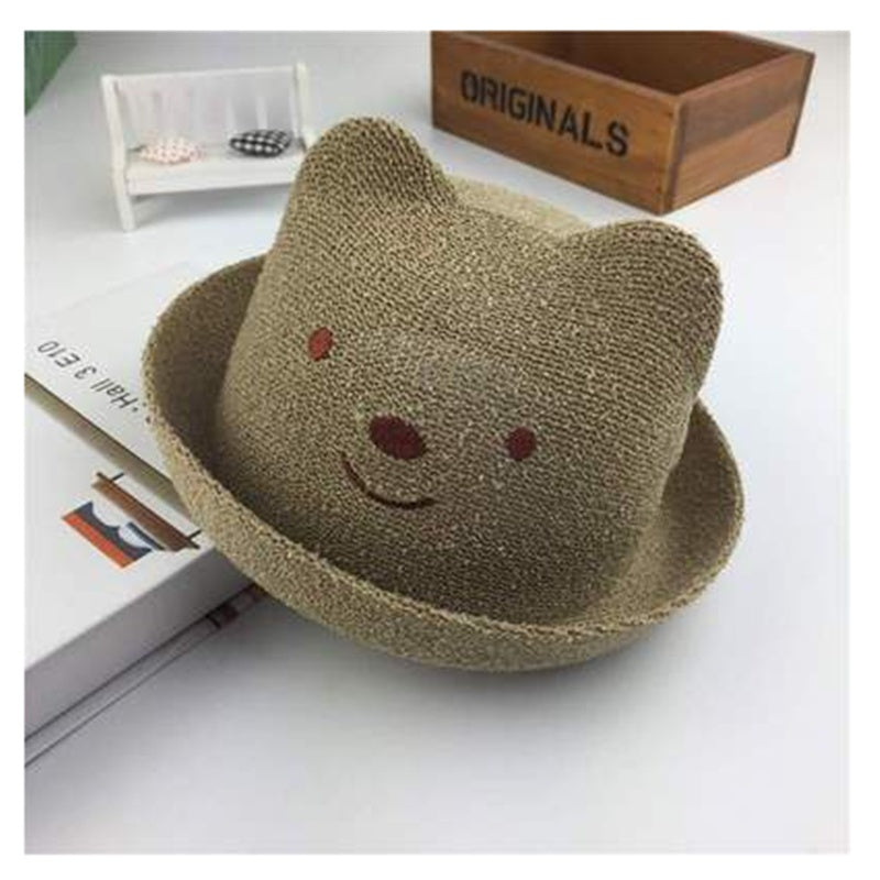 month baby straw boy sun hat