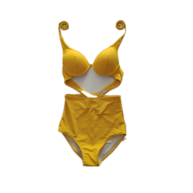 Three-piece swimsuit girl