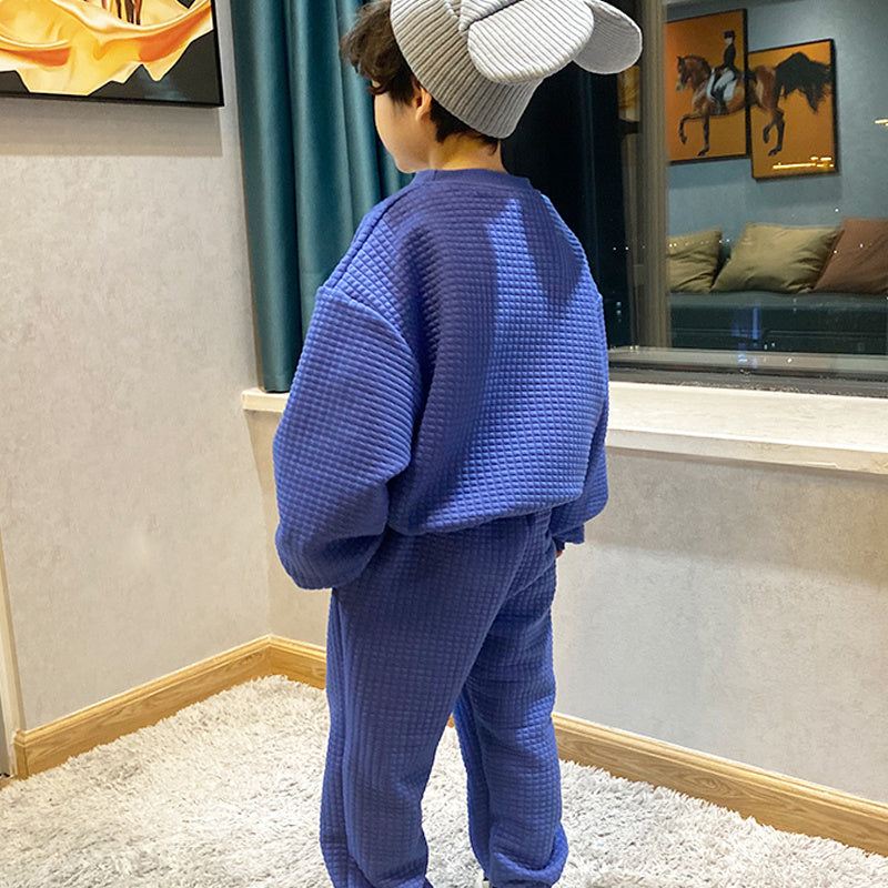 Fashion Simple Solid Color Boy Suit