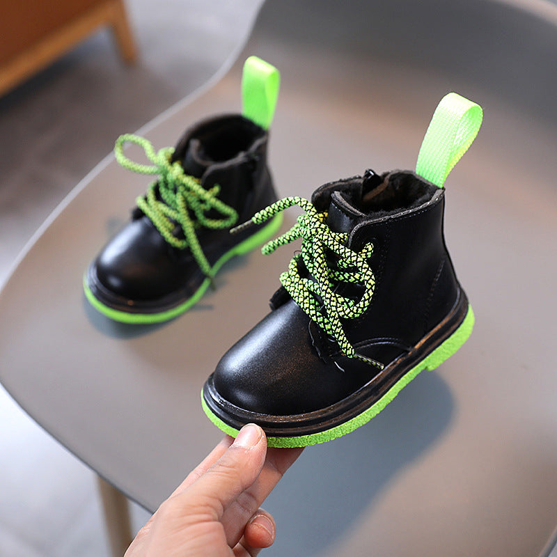 Children's Velvet Cotton Shoes Boy Martin Boots