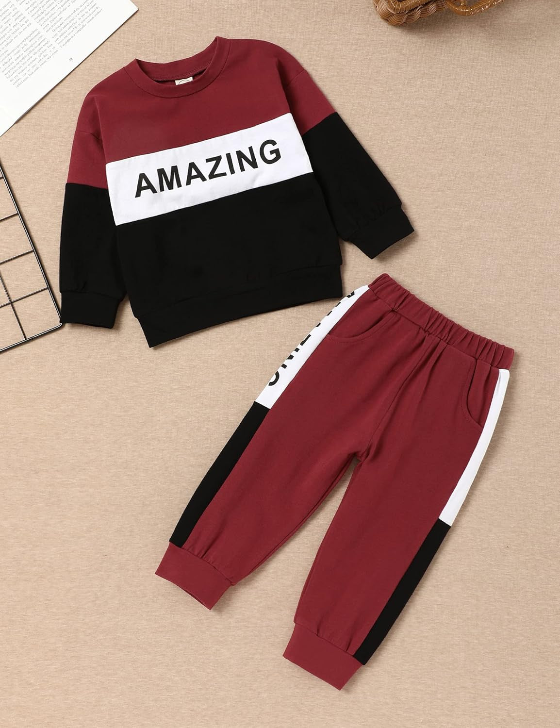 Toddler Boy Clothes Letter Long Sleeve Tops Sweatshirt Pants Toddler Outfits for Boys Fall Clothes 18M-6T
