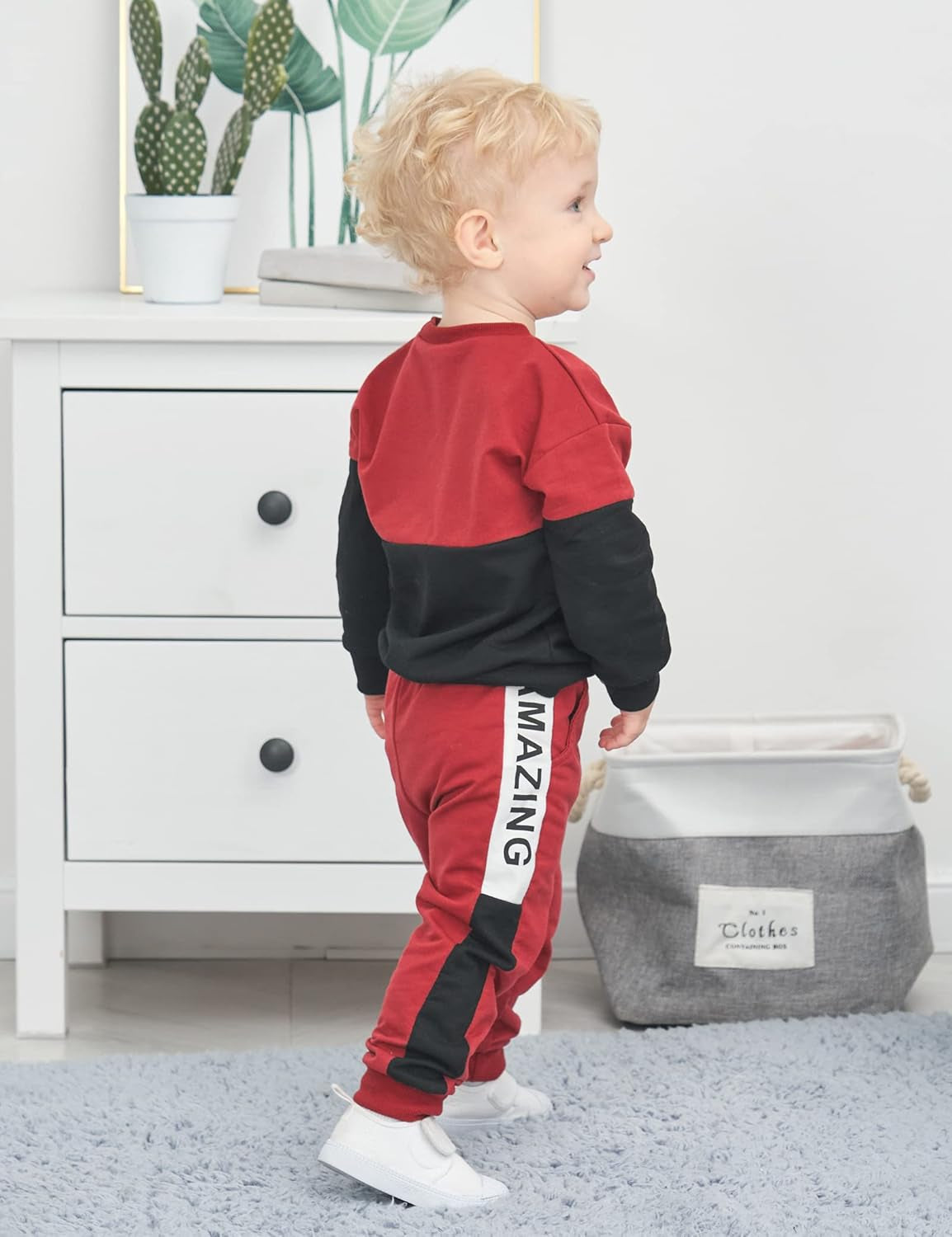 Toddler Boy Clothes Letter Long Sleeve Tops Sweatshirt Pants Toddler Outfits for Boys Fall Clothes 18M-6T