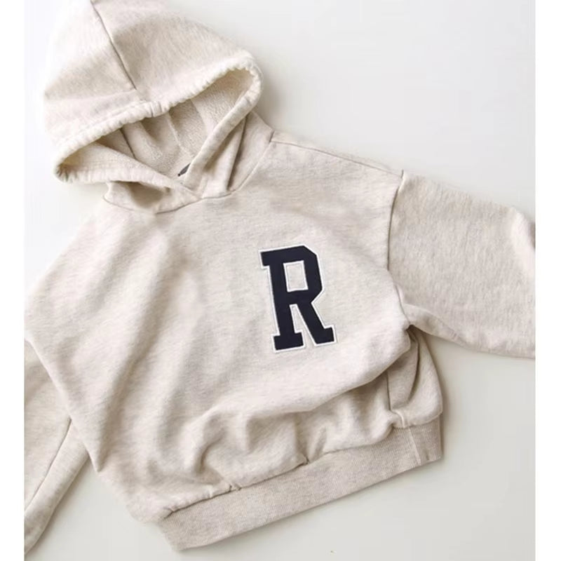 Family Matching Outfits Long Sleeve Hoodies Baby Bodysuit Cartoon Letter Kids Family Clothes