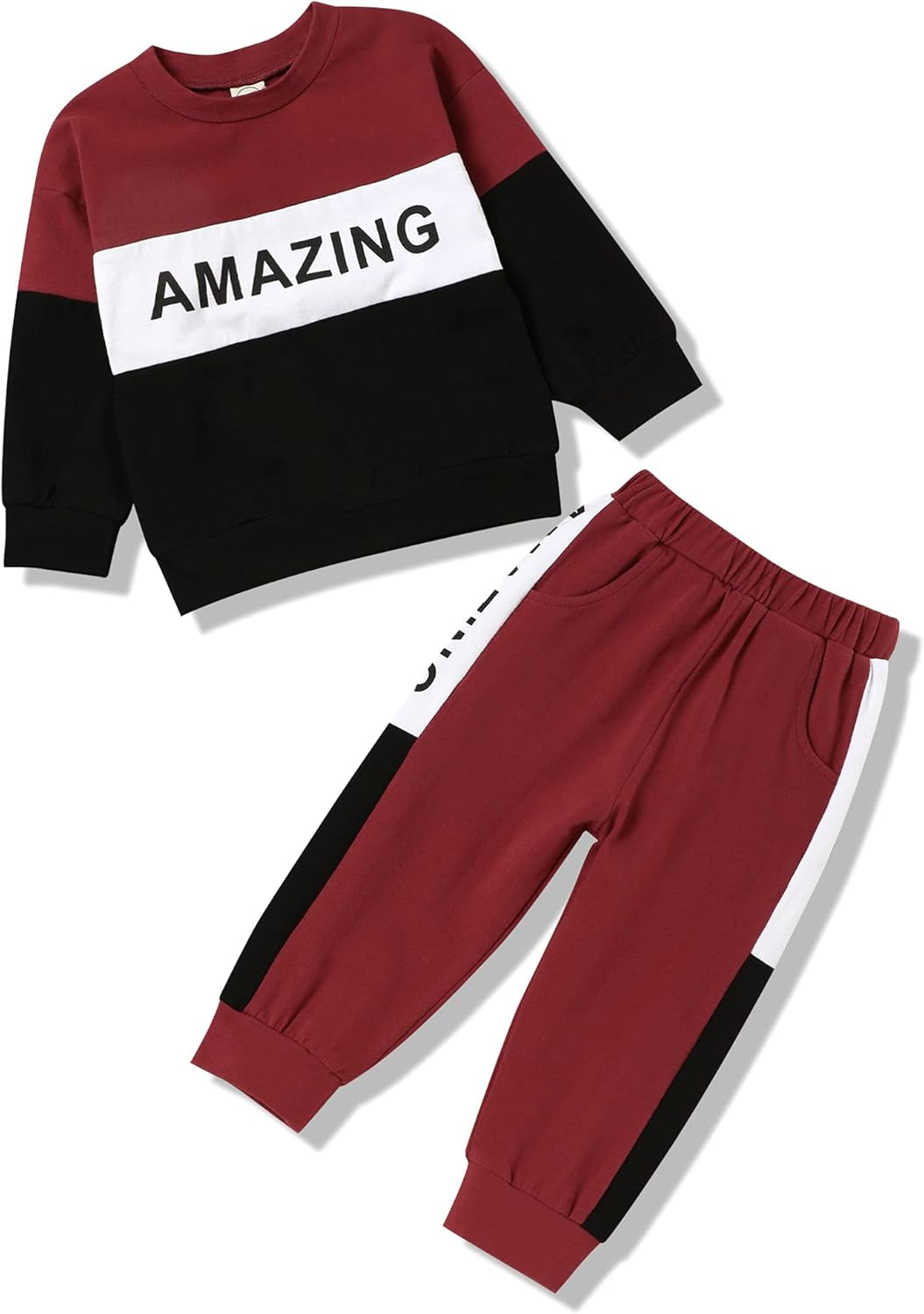 Toddler Boy Clothes Letter Long Sleeve Tops Sweatshirt Pants Toddler Outfits for Boys Fall Clothes 18M-6T