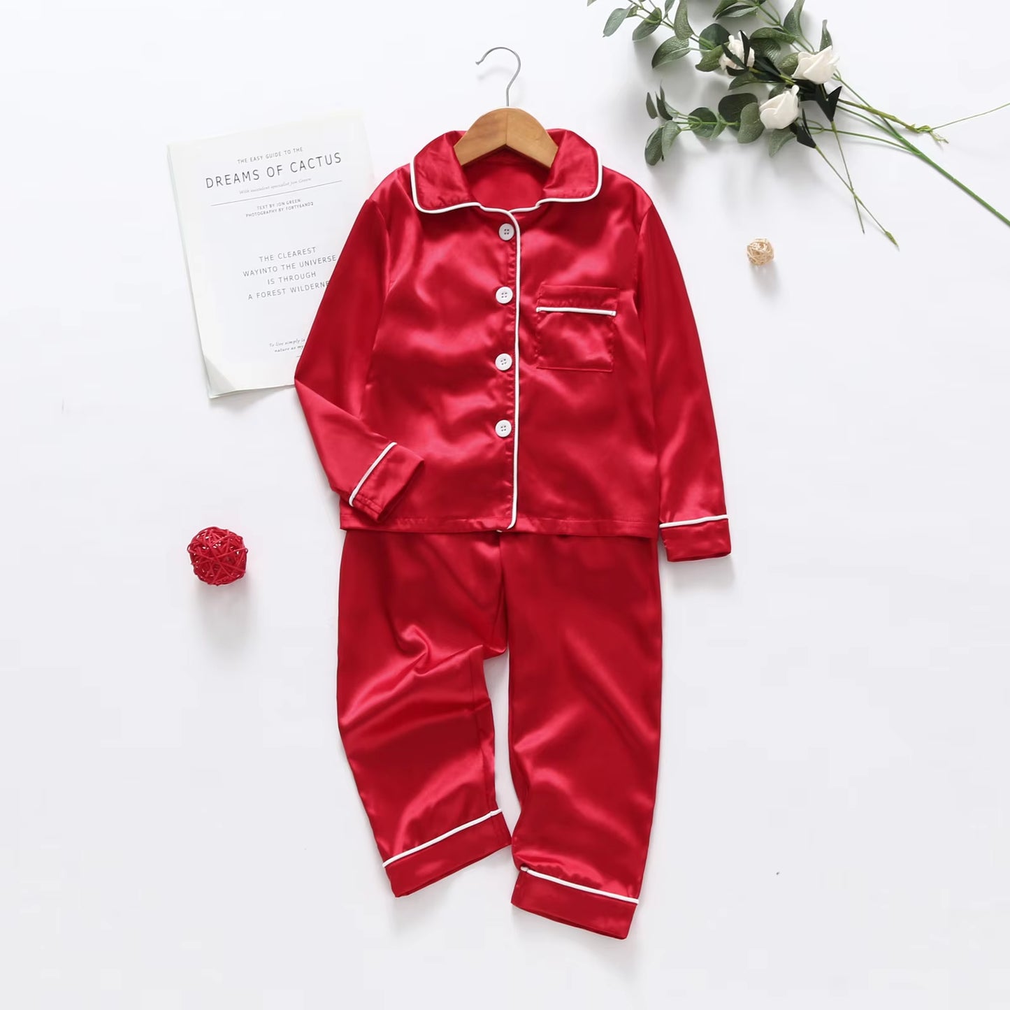 Christmas Satin Pajamas Family Matching Outfits Xmas Sleepwear Shirts Pants Set for Family Navidad Pijamas Navidad Para Familias