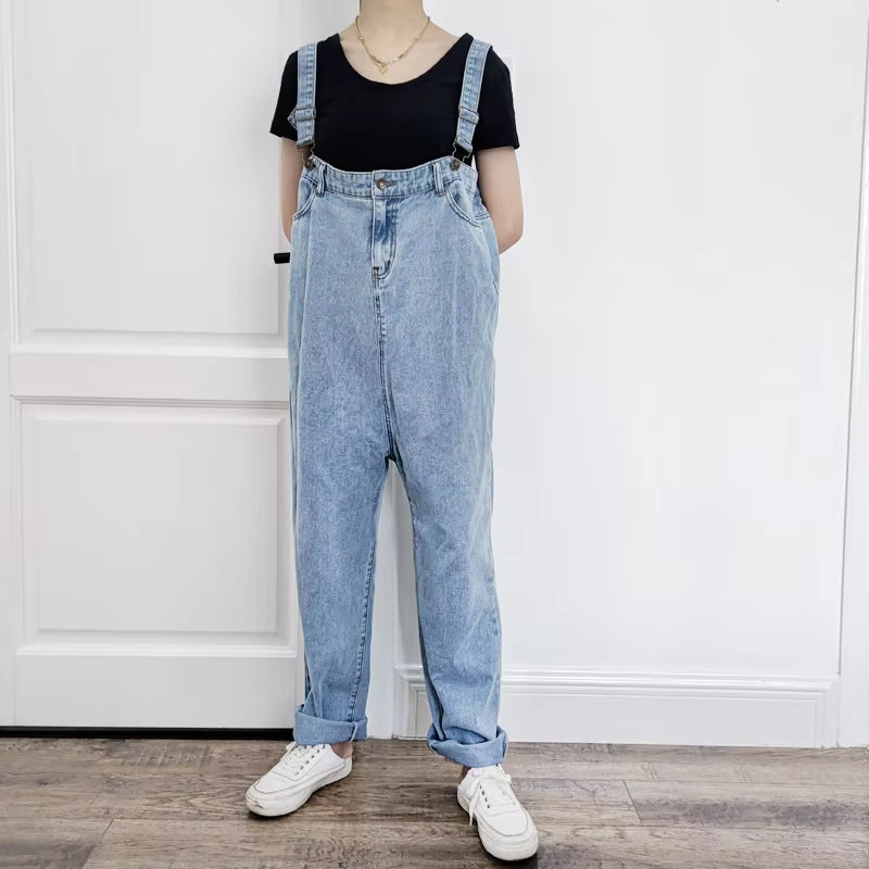 Family Look Matching Outfits Denim Overalls Mother Kids Pants Casual