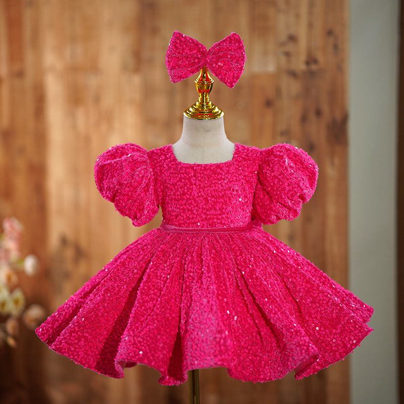 Girl Jumpsuit Costume Western Style Flower Girl Short Skirt