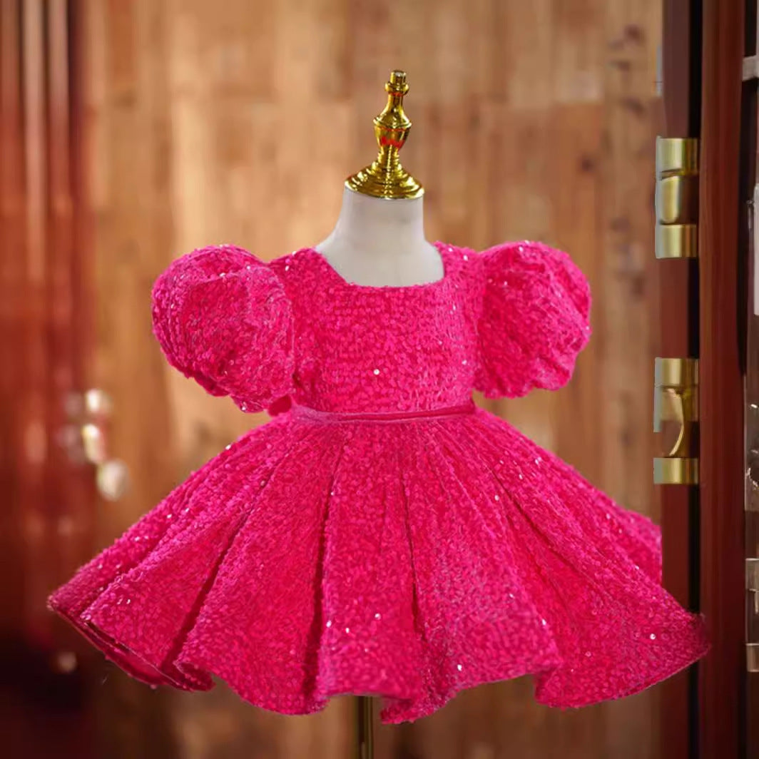 Girl Jumpsuit Costume Western Style Flower Girl Short Skirt