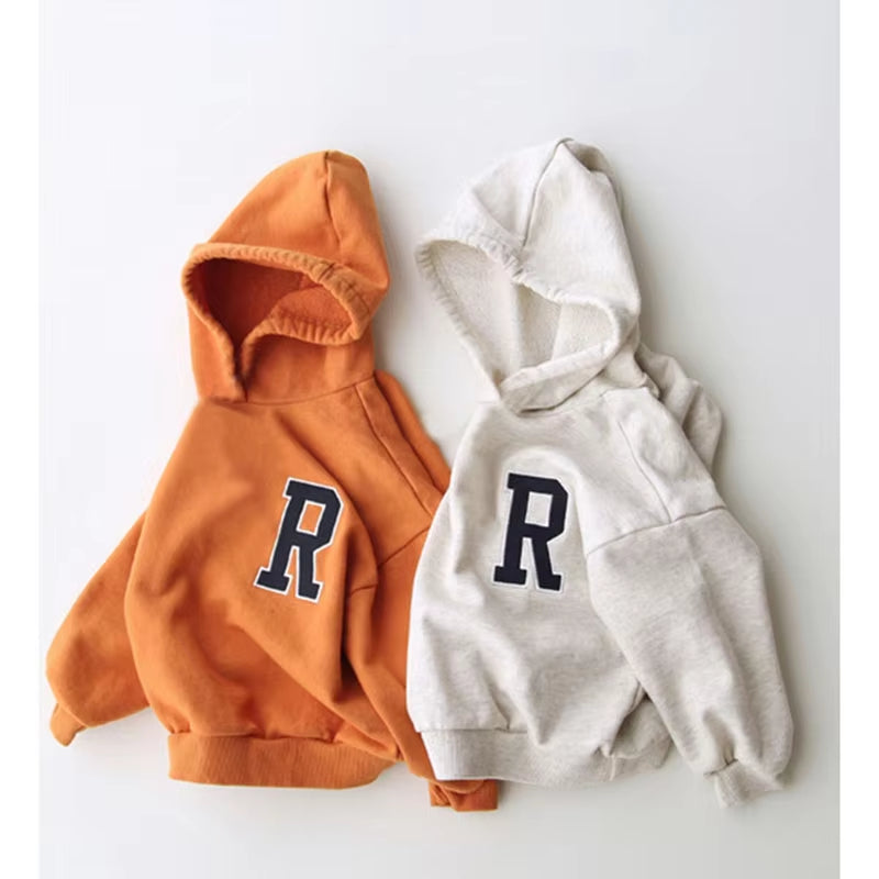 Family Matching Outfits Long Sleeve Hoodies Baby Bodysuit Cartoon Letter Kids Family Clothes