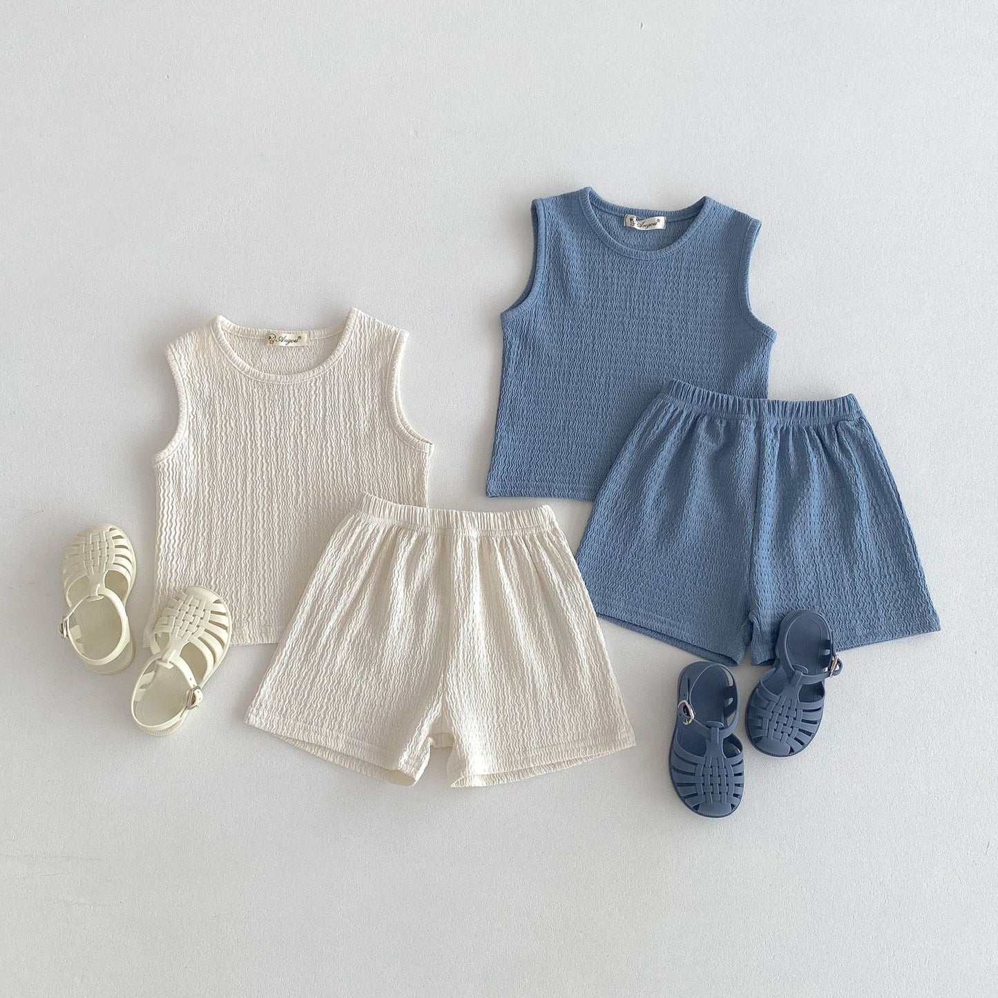 Fashion Boy Versatile Pleated Vest Shorts Set