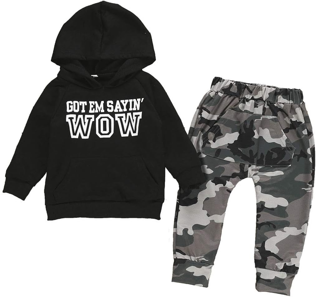 Baby Toddler Boys Clothes Fall Outfit Hoodie Sweatshirts & Pants Sets Kids Winter Camouflage Long Sleeve Sweatsuit